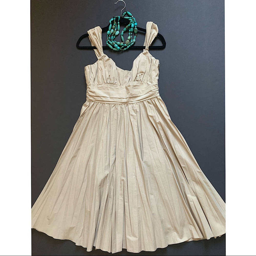 Philosophy Alberta Ferretti Tan pleated dress